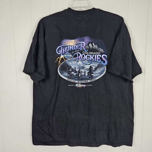 Harley-Davidson Other - Harley Davidson T Shirt Thunder in the Rockies CO 2000 Hanes Beefy T Mens XXL